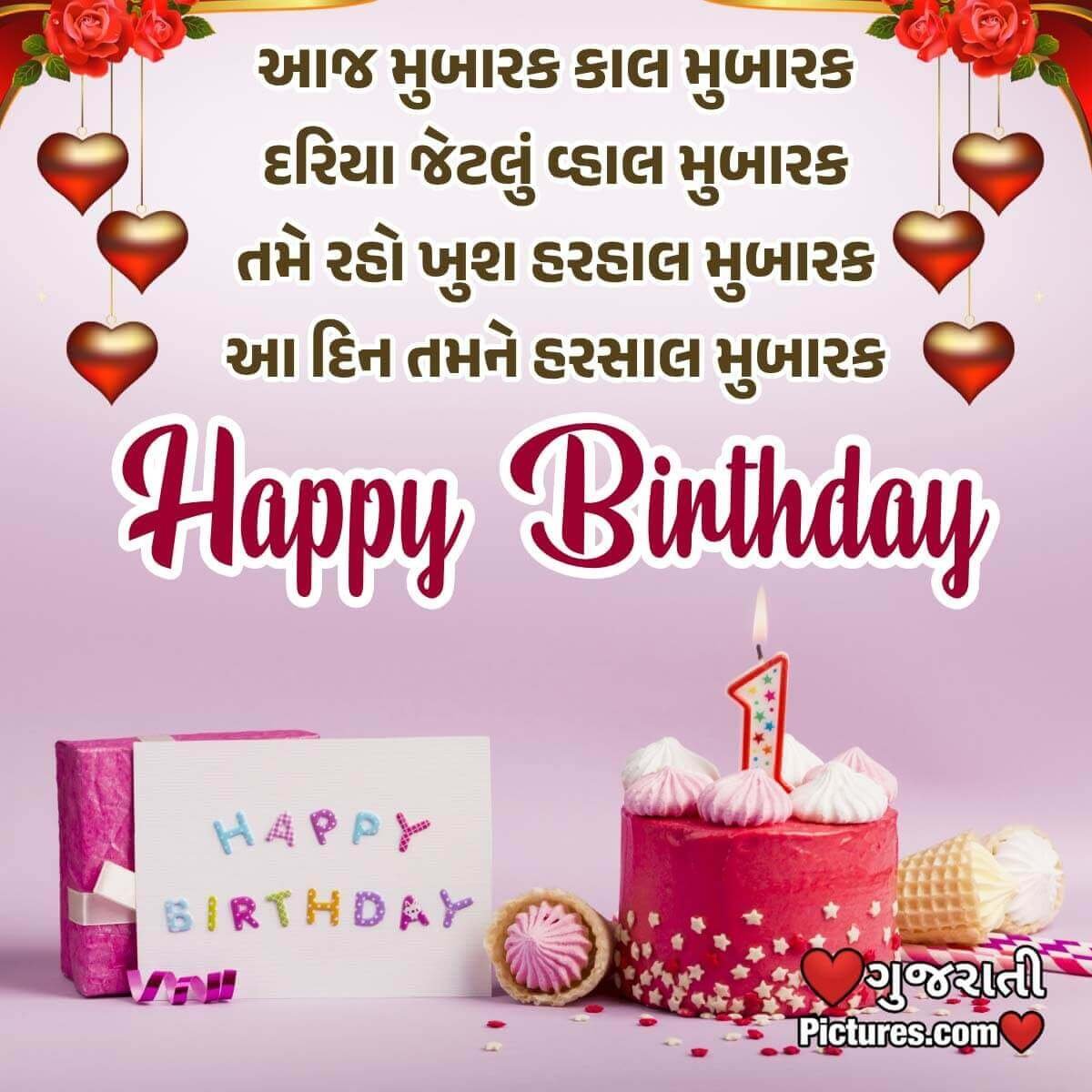 Happy Birthday Wish In Gujarati Pic